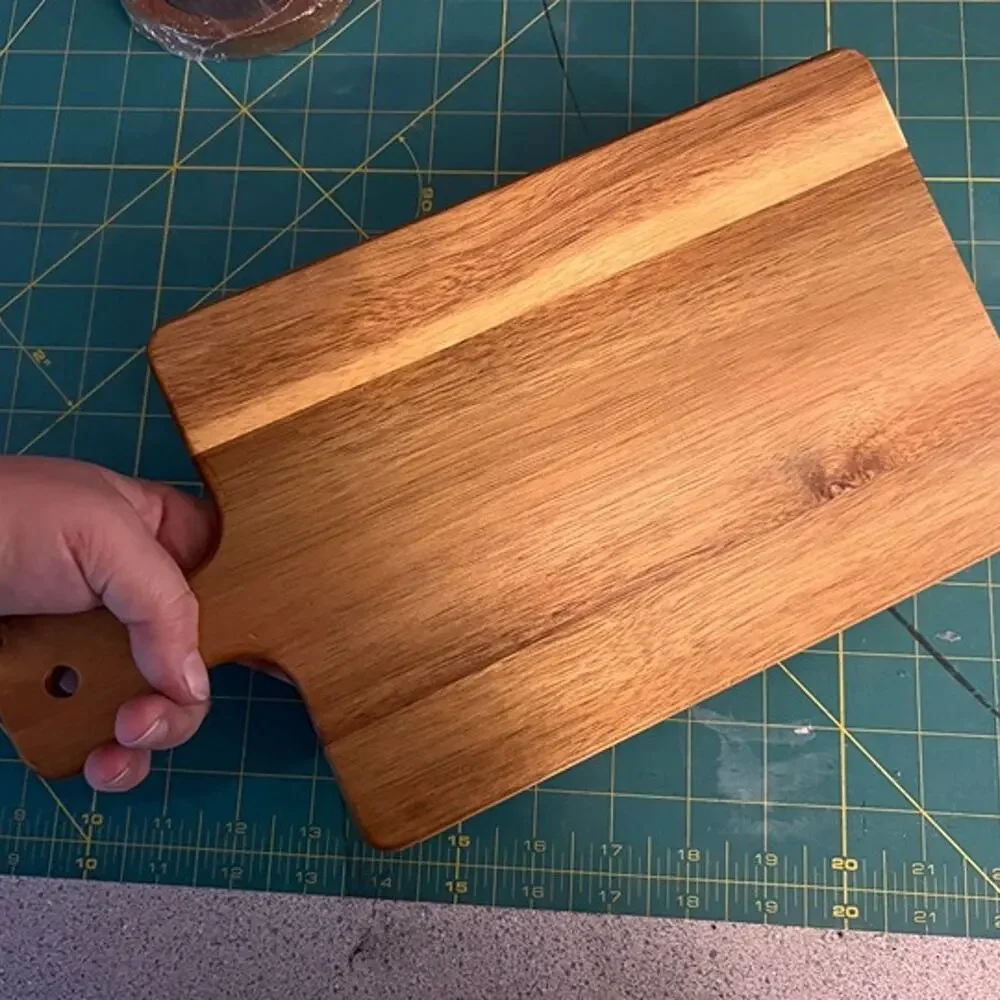 Wood and Slate Serving Board with Handle – Charcuterie or Cheese Board